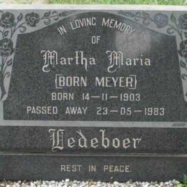 HEDEBOER Martha Maria nee MEYER 1903-1983