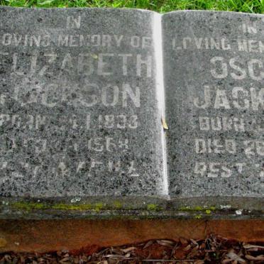 JACKSON Oscar 1883-1959 &amp; Elizabeth 1883-1968