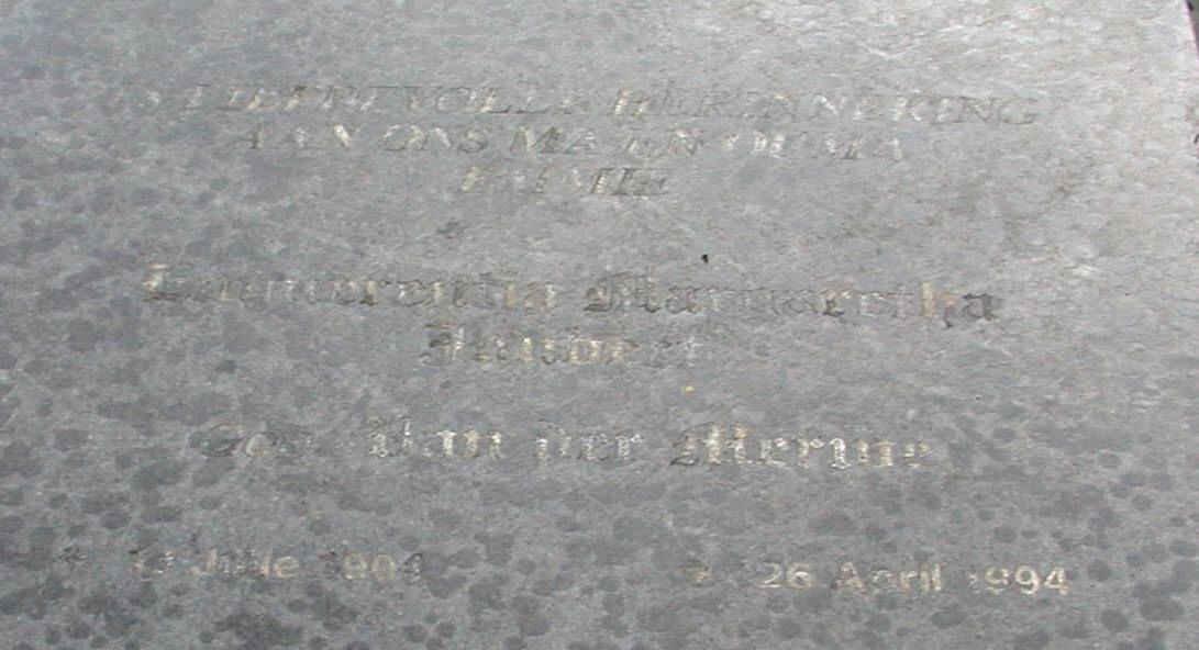 JOUBERT Emmerantia Margaretha nee VAN DER MERWE 190?-1994