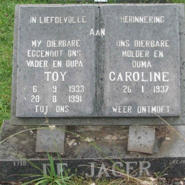 JAGER Toy, de 1933-1991 &amp; Caroline 1937-