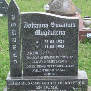 JOUBERT Johanna Susanna Magdalena nee AUCAMP 1921-1993