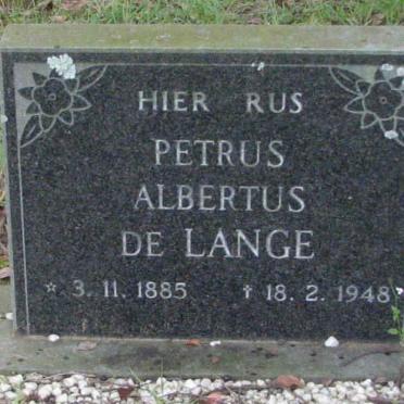 LANGE Petrus Albertus, de 1885-1948