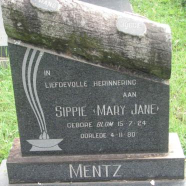MENTZ Mary Jane nee BLOM 1924-1980