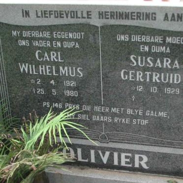 OLIVIER Carl Wilhelmus 1921-1980 &amp; Susara Gertruida 1929-