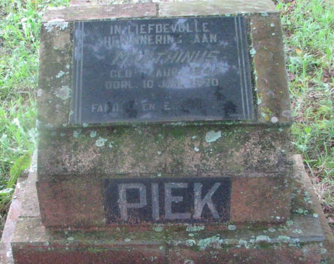 PIEK Marthinus ?-1970