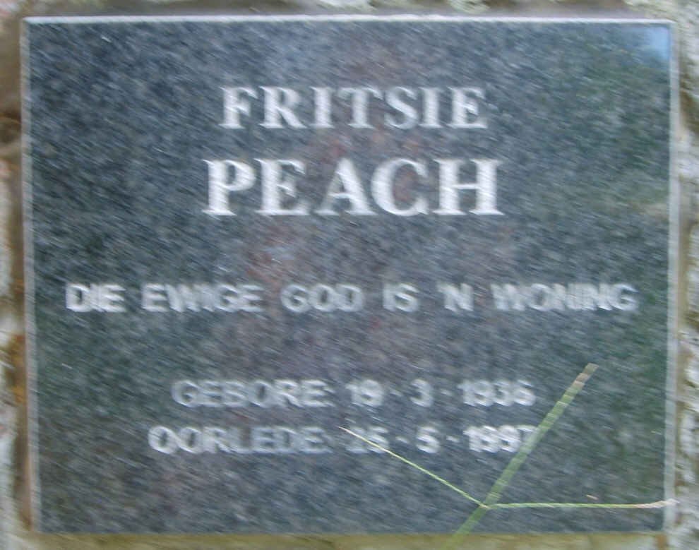 PEACH Fritsie 193?-1997