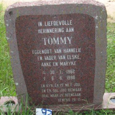 RENSBURG Tommy, Janse van 1962-1998