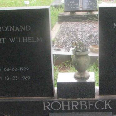 ROHRBECK Ferdinand Albert Wilhelm 1909-1969 &amp; Margaretha Johanna 1910-1991