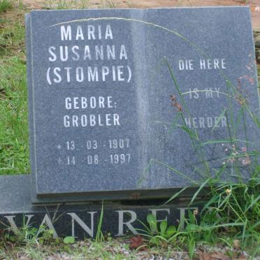 REENEN Maria Susanna, van nee GROBLER 1907-1997