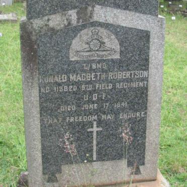 ROBERTSON Ronald Macbeth -1941