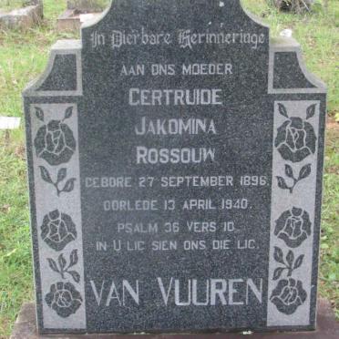 VUUREN Gertruide Jakomina Rossouw, van 1896-1940