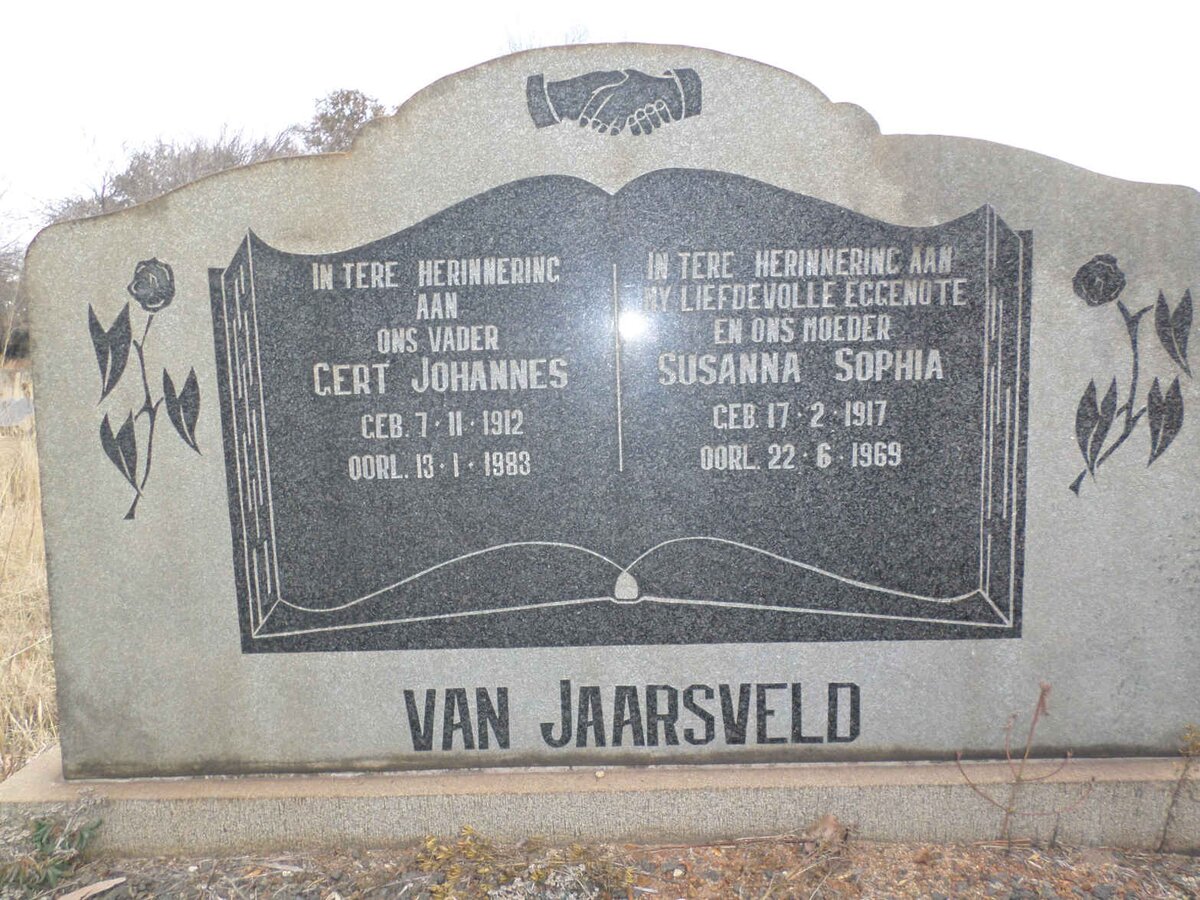 JAARSVELD Gert Johannes, van 1912-1983 & Susanna Sophia 1917-1969