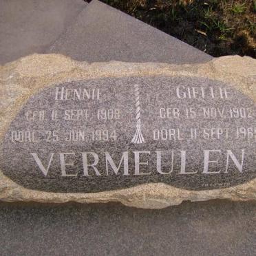 VERMEULEN Hennie 1908-1994 &amp; Giellie 1902-1969