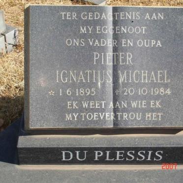 PLESSIS Pieter Ignatius Michael, du 1895-1984