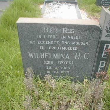 BEER Wilhelmina H.C., de nee FRYER 1926-1976