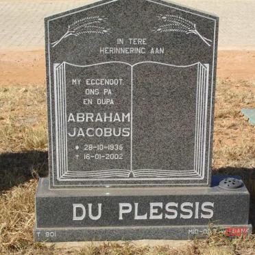 PLESSIS Abraham Jacobus, du 1935-2002