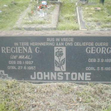 JOHNSTONE George 1892-1963 &amp; Regiena C. DE WAAL 1887-1963