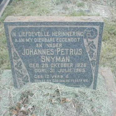 SNYMAN Johannes Petrus 1926-1965