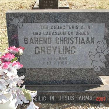 GREYLING Barend Christiaan 1986-198?