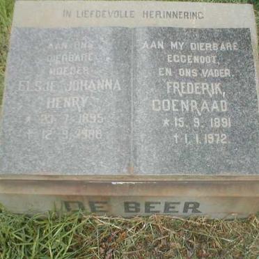 BEER Frederik Coenraad, de 1891-1972 &amp; Elsje Johanna HENRY 1895-1988