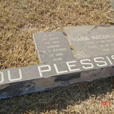 PLESSIS Maria Magdalena, du 1907-1982