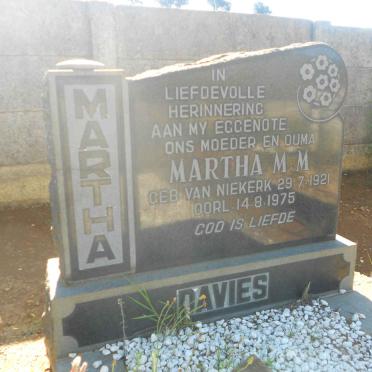 DAVIES Martha M.M. nee VAN NIEKERK 1921-1975