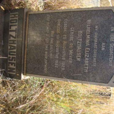 HOLTZHAUSEN Wilhelmina Elizabeth nee DE MEYER 1928-1952