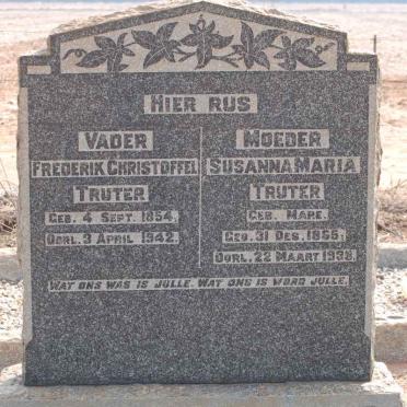 TRUTER Frederik Christoffel 1854-1942 &amp; Susanna Maria MARE 1855-1938