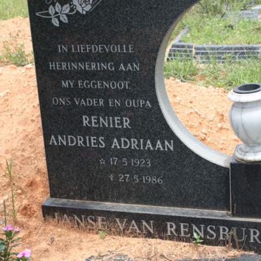 RENSBURG Renier Andries Adriaan, Janse van 1923-1986