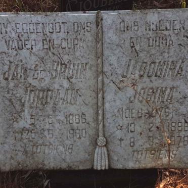 JORDAAN Jan de Bruin 1886-1960 &amp; Jacomina Josina UYS 1898-1978