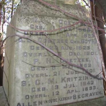 COETZEE C.J. 1829-1893 &amp; A.S. BOTHA 1823-1901 :: COETZEE P.H. 1862-1901