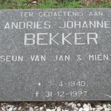 BEKKER Andries Johannes 1940-1997