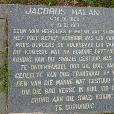 MALAN Jacobus 1820-1917