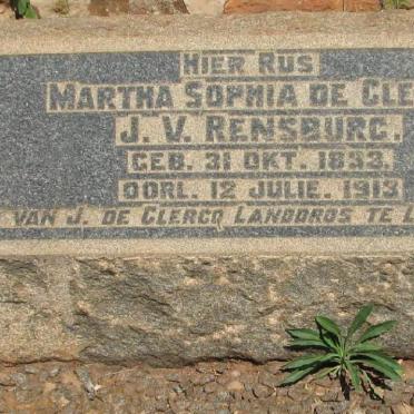 CLERCQ  Martha Sophia, de nee J.V. RENSBURG 1833-1913