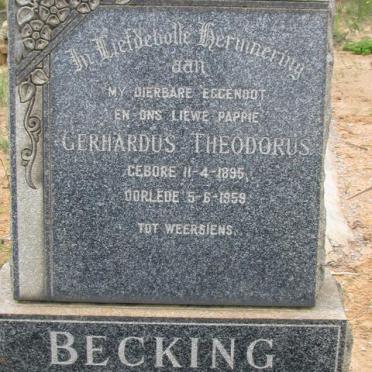 BECKING Gerhardus Theodorus 1895-1959