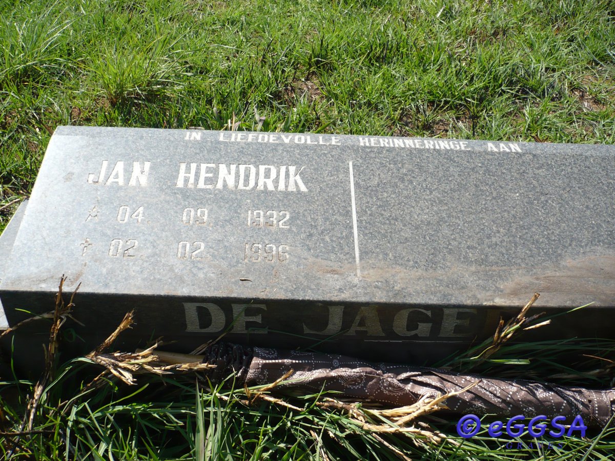 JAGER Jan Hendrik, de 1932-1996