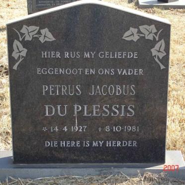 PLESSIS Petrus Jacobus, du 1927-1981