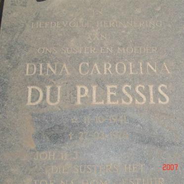 PLESSIS Dina Carolina, du 1941-1978