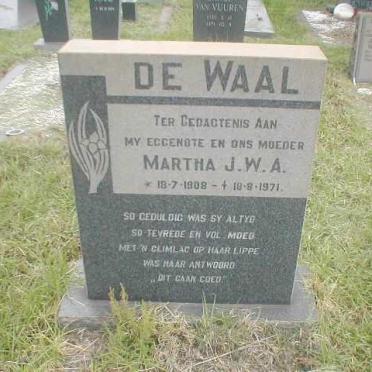 WAAL Martha J.W.A., de 1908-1971