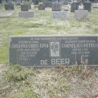 BEER Cornelius Petrus, de 1913-1968 &amp; Johanna Christina VAN ZWEEL 1922-1997