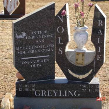 GREYLING Nols 1928-2001 &amp; Ralie 1932-1999