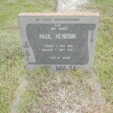 WAAL Paul Hendrik, de 1904-1974