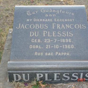 PLESSIS Jacobus Francois, du 1896-1960