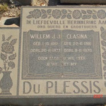 PLESSIS Willem J.J., du 1912-1977 &amp; Clasina 1916-1970