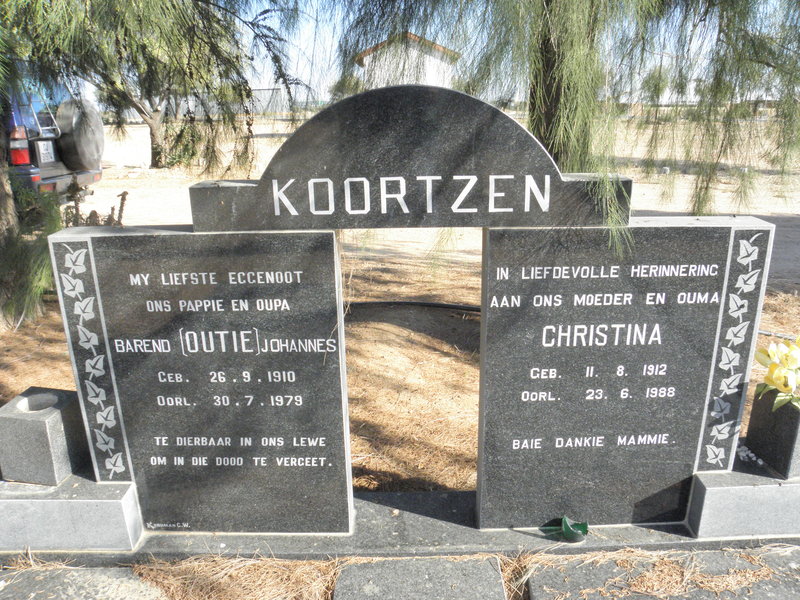 KOORTZEN Barend Johannes 1910-1979 &amp; Christina 1912-1988