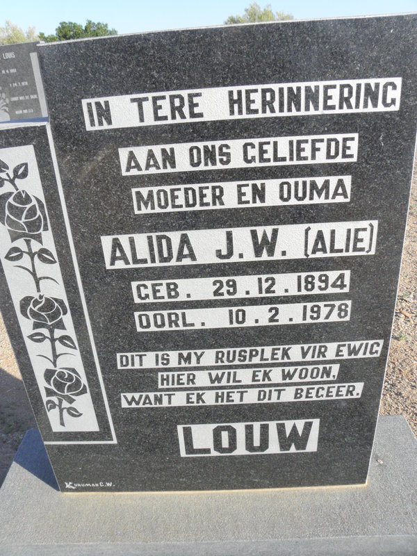 LOUW Alida J.W. 1894-1978