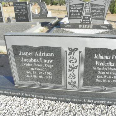LOUW Jasper Adriaan Jacobus 1903-1974 &amp; Johanna Francina Frederika DU PLESSIS 1907-1984