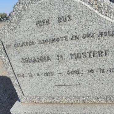 MOSTERT Johanna M. 1913-1957