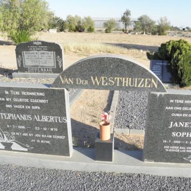 WESTHUIZEN Stephanus Albertus, van der 1898-1970 &amp; Janetta Sophia 1920-2001