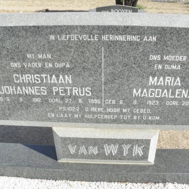 WYK Christiaan Johannes Petrus, van 1912-1995 &amp; Maria Magdalena 1923-2001